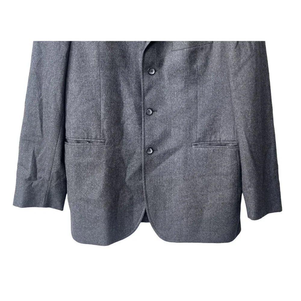 J.Crew Mens Wool Sz42 Grey‎ Three Button Blazer Jacket